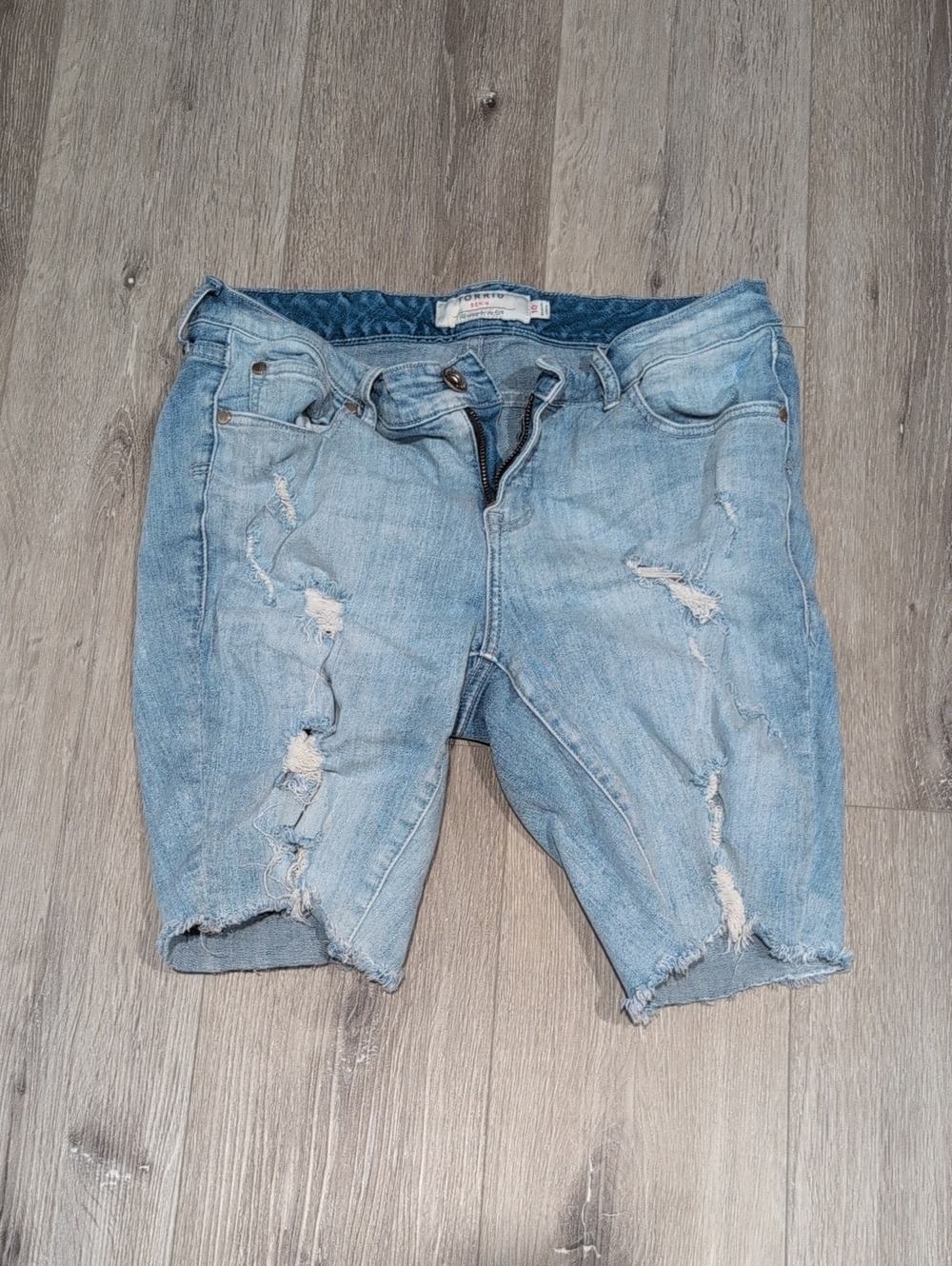 torrid Light Blue Distressed Denim Jean Shorts